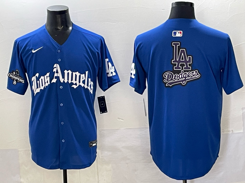 Men Los Angeles Dodgers Blank Blue 2025 Nike MLB Jersey style 001